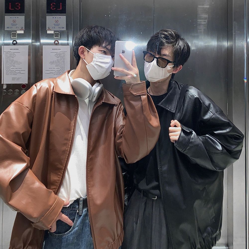 Men's Leather Coat Retro PU Jacket